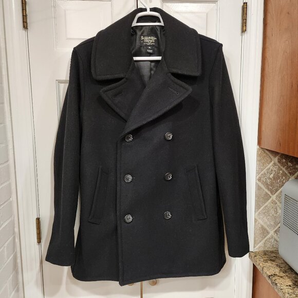 Schott NYC Other - Schott Bros Perfecto 764 Wool Peacoat Black Men’s XL Made in USA